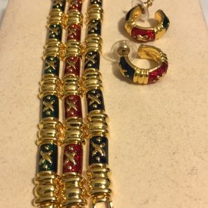 Joan Rivers 3 Piece Bracelets & Matching Earrings